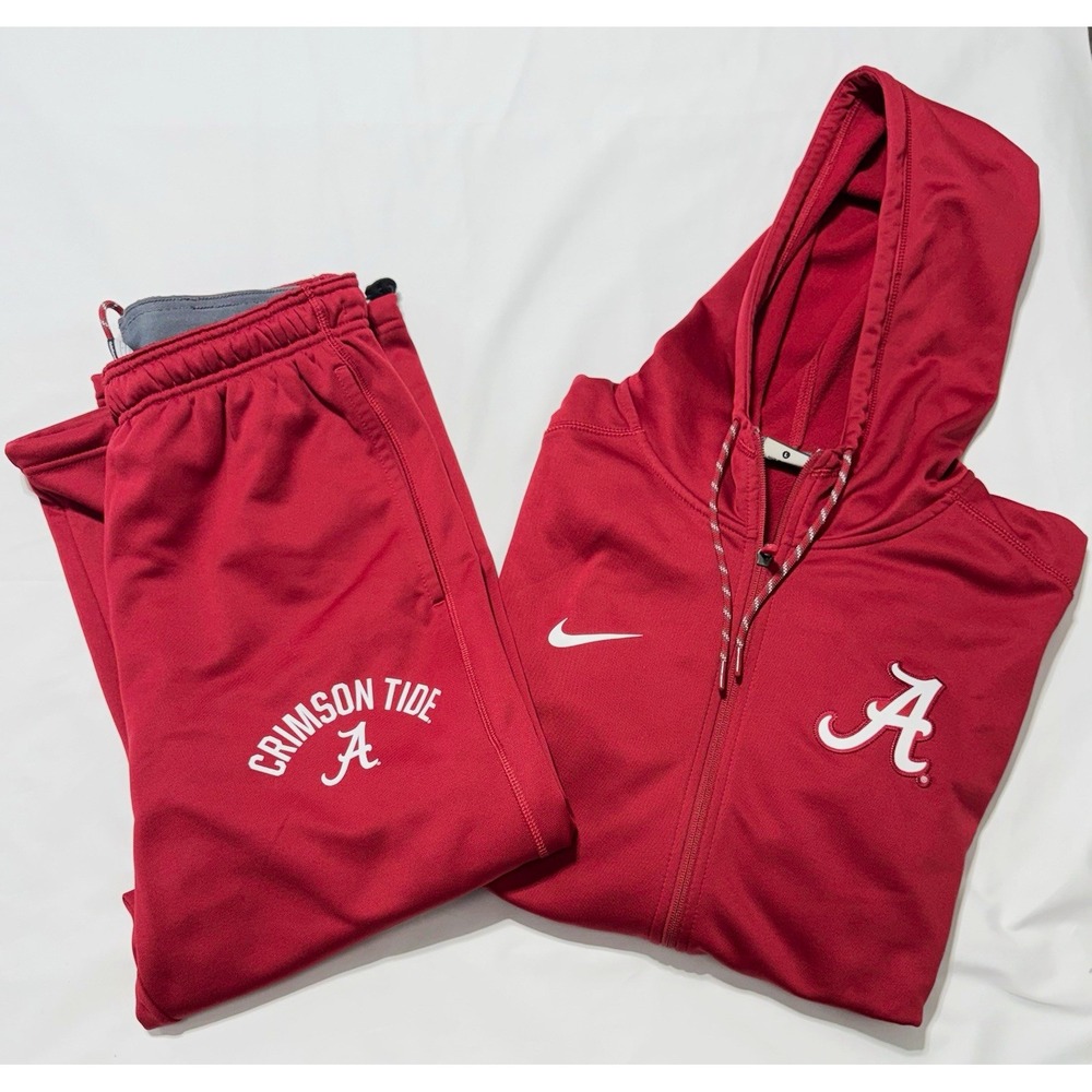 Nike Alabama Crimson Tide Football Travel Tracksuit Set Hoodie L Pants M Medium